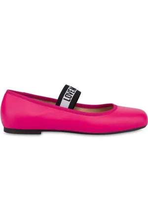 Moschino Logo-strap ballet flats