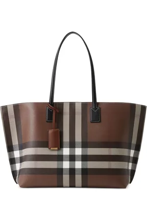 Burberry Checked logo-tag tote bag
