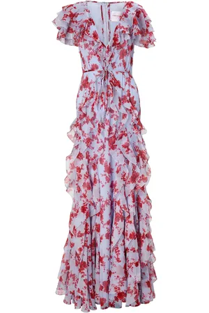 Carolina Herrera Floral-print ruffled gown