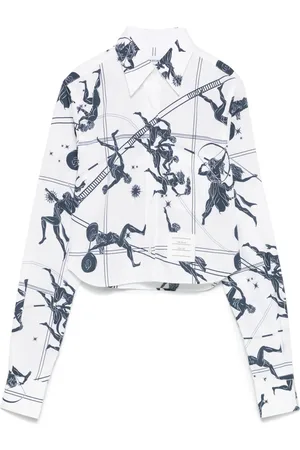 Thom Browne Cropped pointed-collar shirt
