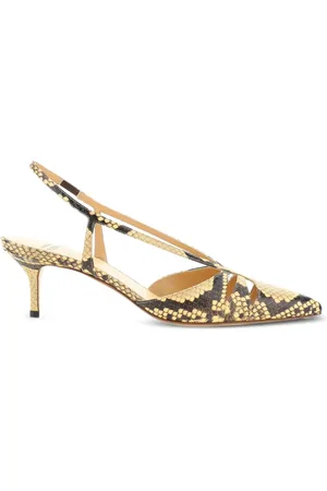 Francesco Russo Snakeskin-print slingback pumps