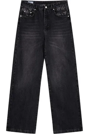 ROUGH. Faded wide-leg jeans