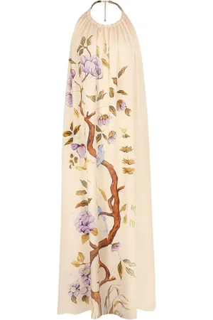 ADAM LIPPES Floral-print silk dress