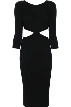 Elisabetta Franchi Cut-out ribbed midi dress