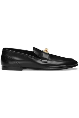 Dolce & Gabbana Logo-plaque leather loafers