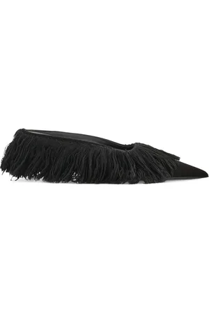 Salvatore Ferragamo Eva feathered-detail mules