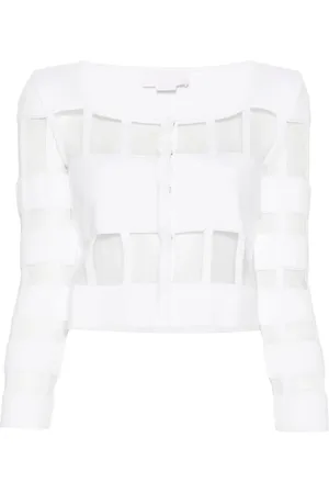 GENNY Mesh-panelled ribbed cardigan