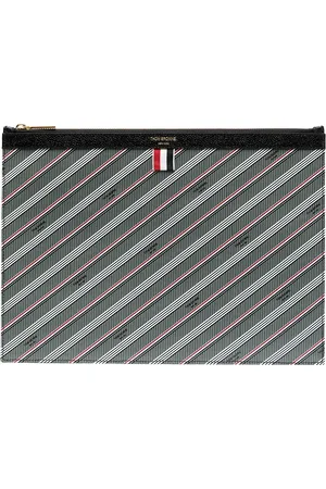 Thom Browne Striped logo-print pouch
