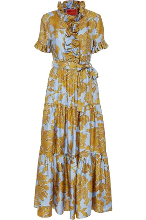 La DoubleJ Ruffle-trim floral-print dress