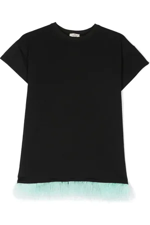 Le pandorine Embellished-feather organic cotton dress