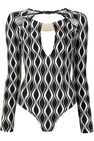 AMIR SLAMA Cut-out wave-print body