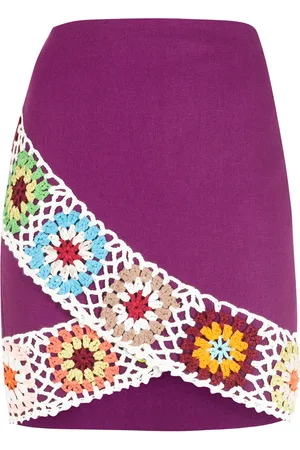 Olympiah Crochet wrap-front mini skirt