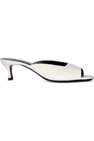 By Far 50mm Wendy leather creased mules