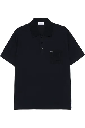 Salvatore Ferragamo Jacquard-pocket V-neck polo shirt