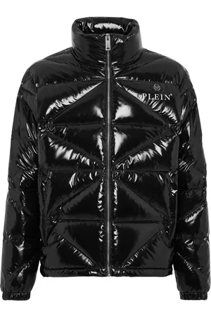 Philipp Plein Logo-plaque glossy padded jacket