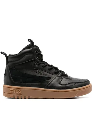 Fila Leather embossed-logo high-top sneakers
