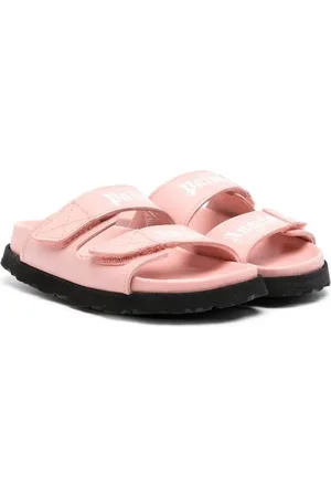 Palm Angels Logo-print leather slides
