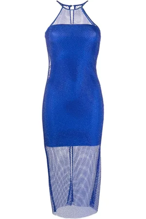 Patrizia Pepe Rhinestone-embellished mesh midi dress