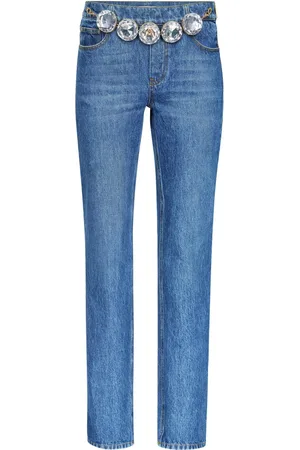 AREA Jumbo Crystal straight-leg jeans