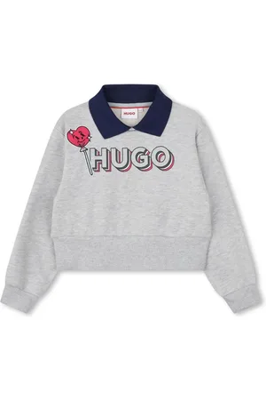HUGO BOSS Collared logo-print sweatshirt