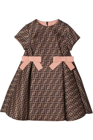 Fendi Monogram-pattern short-sleeve dress