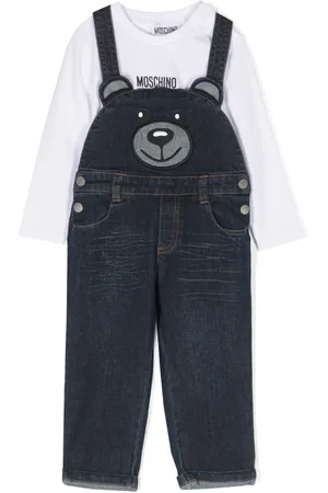 Moschino Teddy Bear-motif denim dungarees