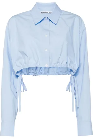 Alexander Wang Rhinestone-embellished cropped shirt