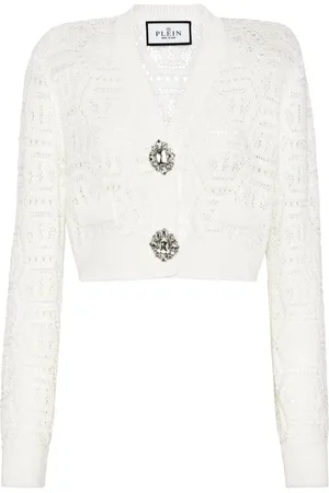 Philipp Plein Monogram crochet-knit cardigan