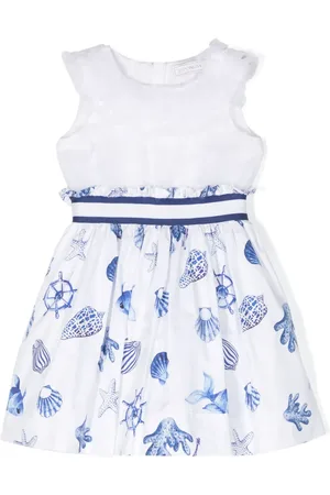 MONNALISA Sea life-print flared cotton dress