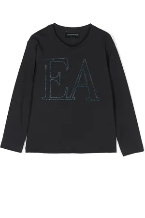 Emporio Armani Rhinestone-embellished cotton T-shirt