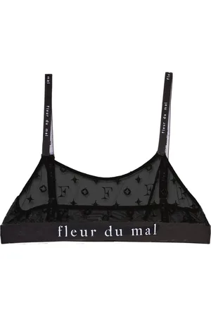 FLEUR DU MAL Monogram-embroidered soft bralette