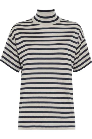 Brunello Cucinelli Striped fine-knit top