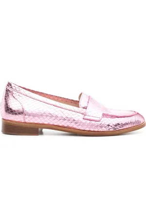P.A.R.O.S.H. Snakeskin-effect metallic loafers