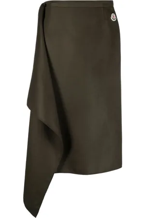 Moncler Wool-cashmere midi wrap skirt
