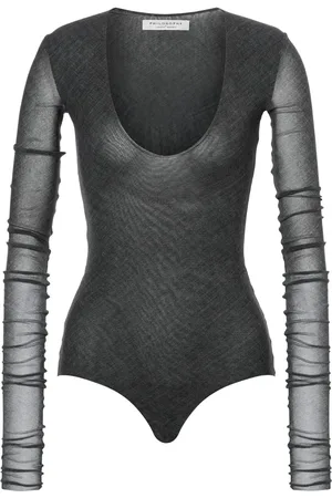 Serafini U-neck long-sleeve bodysuit