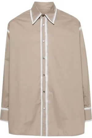 Maison Margiela Contrasting-trim poplin shirt