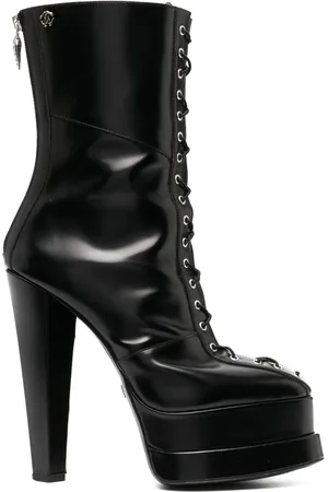 Roberto Cavalli Lace-up leather platform boots