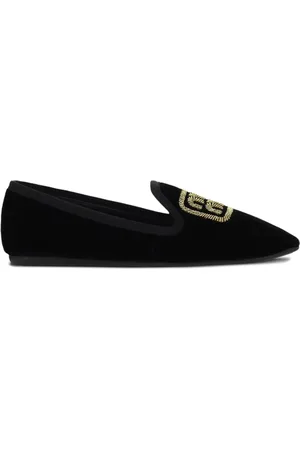 Miu Miu Embroidered-logo slippers