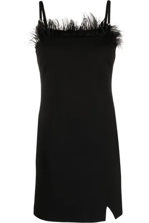 Twin-Set Feather-trim fitted minidress