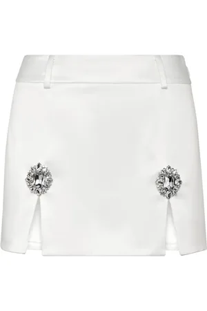 Philipp Plein Gem-embellished satin mini skirt