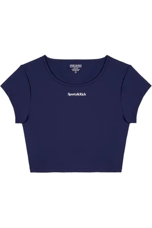 Sporty & Rich Serif-logo training T-shirt