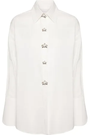 GENNY Appliqu??-detail muslin shirt