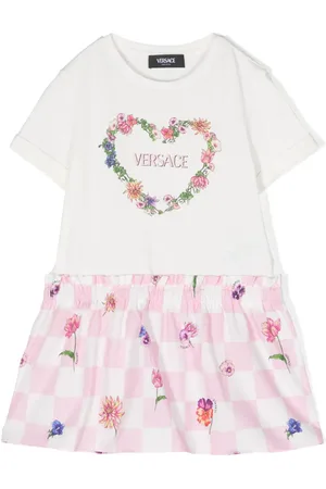 VERSACE Logo-print flared dress