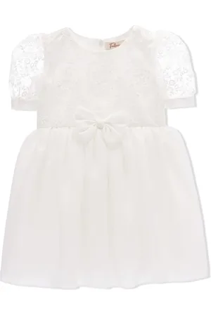 Tulleen Bow floral embroidery dress