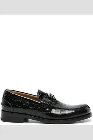 VERSACE Greca crocodile-effect loafers
