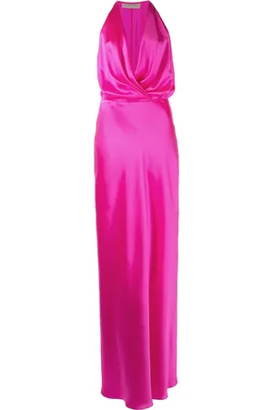 Michelle Mason Draped-detail halterneck gown