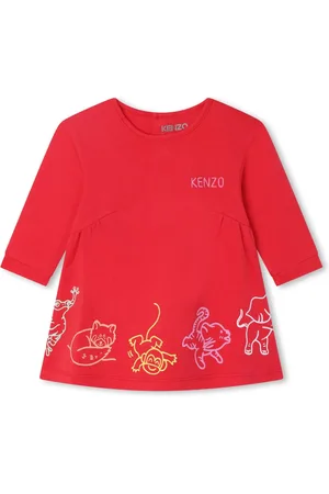 Kenzo Graphic-print crew-neck dress