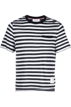 Thom Browne Horizontal-stripe short-sleeve T-shirt