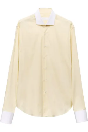 Prada Contrasting-collar cotton shirt
