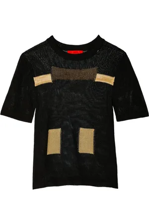 ECKHAUS LATTA Poster two-tone knitted T-shirt